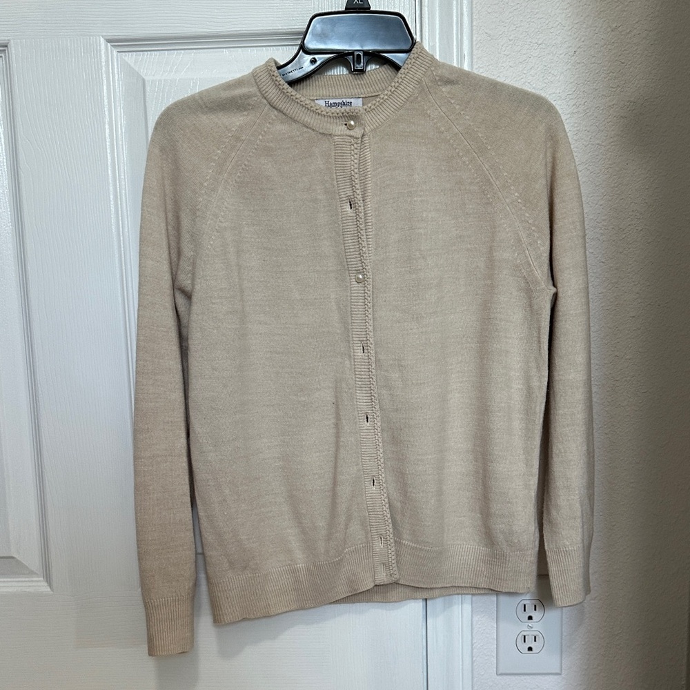 Petite Tan Women's Cardigan Sweater